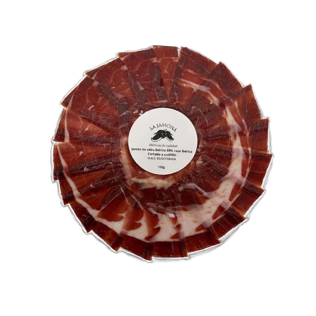 loncheado jamón de cebo ibérico 50% raza ibérica la jamoná