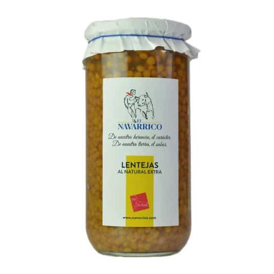 Lentejas cocidas al natural El Navarrico en frasco de 720 ml listas para consumir