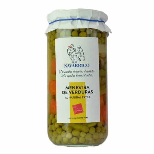 Menestra de verduras al natural El Navarrico en frasco de 720 ml lista para consumir