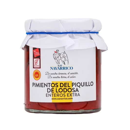Pimiento del piquillo entero D.O. El Navarrico en frasco de 250 ml listo para consumir