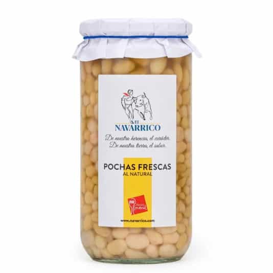 Pochas frescas al natural El Navarrico en frasco de 720 ml listas para consumir