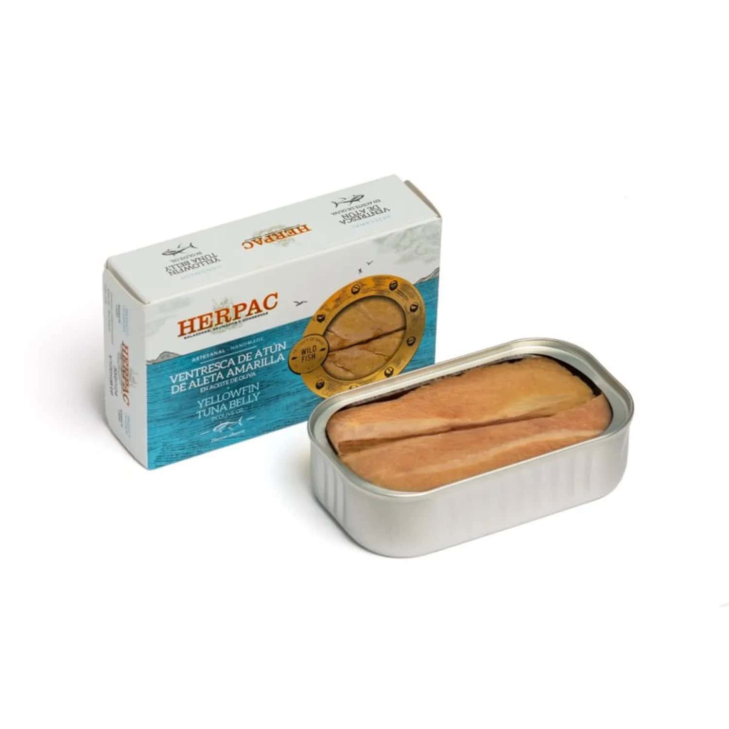 ventresca de atún de aleta amarilla en aceite de oliva 120 g Herpac